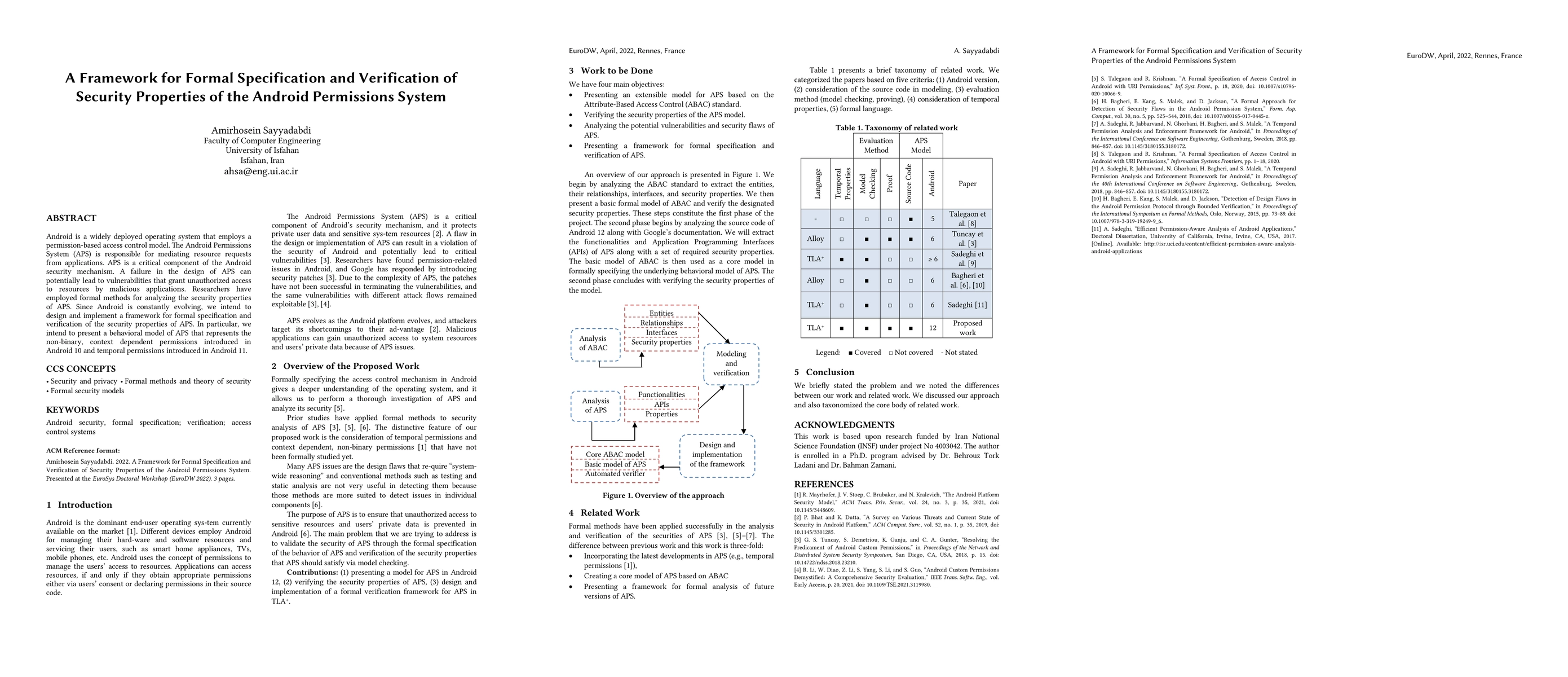 Thumbnail for A Framework for Formal Specification and Verification of Security
  Properties of the Android Permissions System