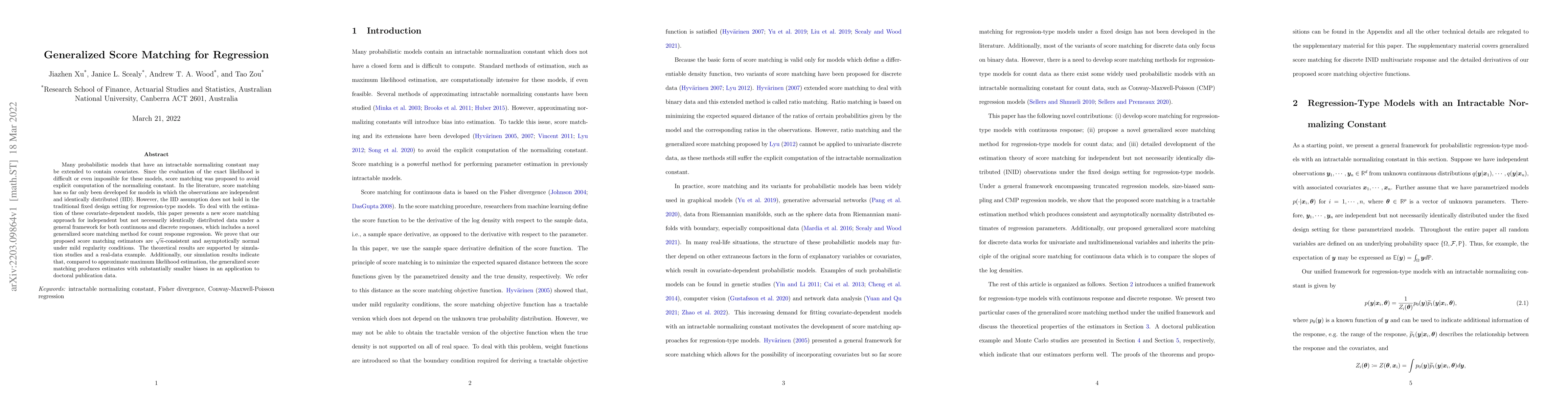 Thumbnail for Generalized Score Matching for Regression