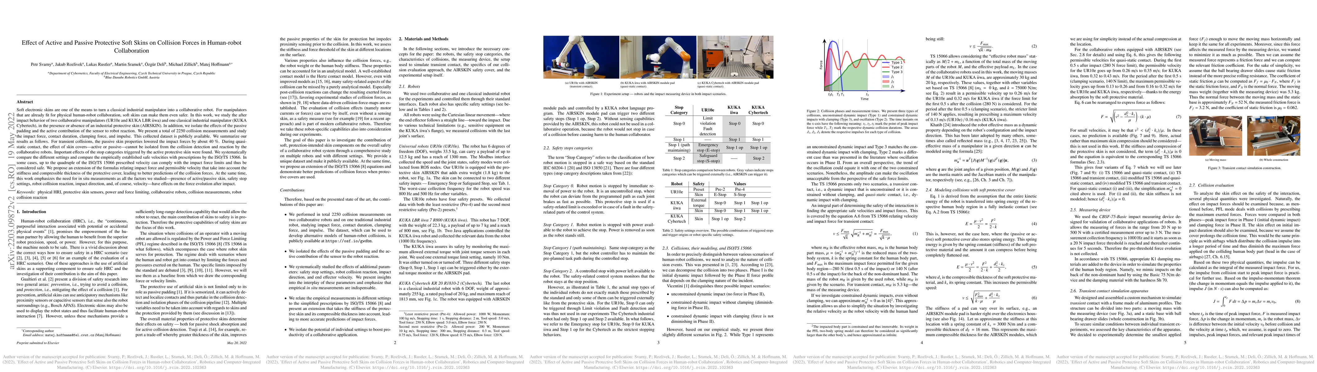 Thumbnail for Effect of Active and Passive Protective Soft Skins on Collision Forces
  in Human-robot Collaboration