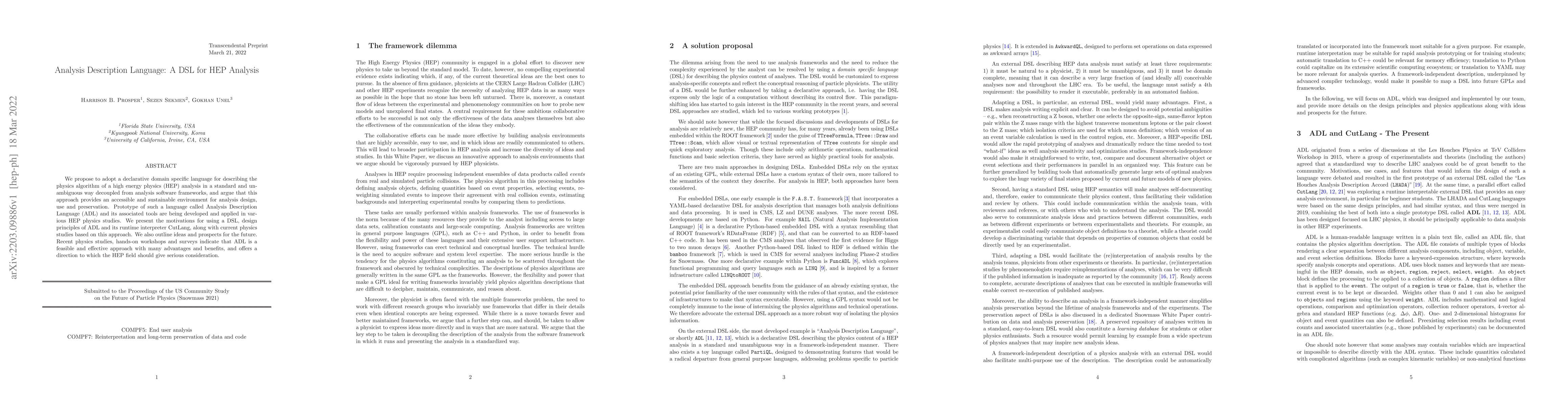 Thumbnail for Analysis Description Language: A DSL for HEP Analysis