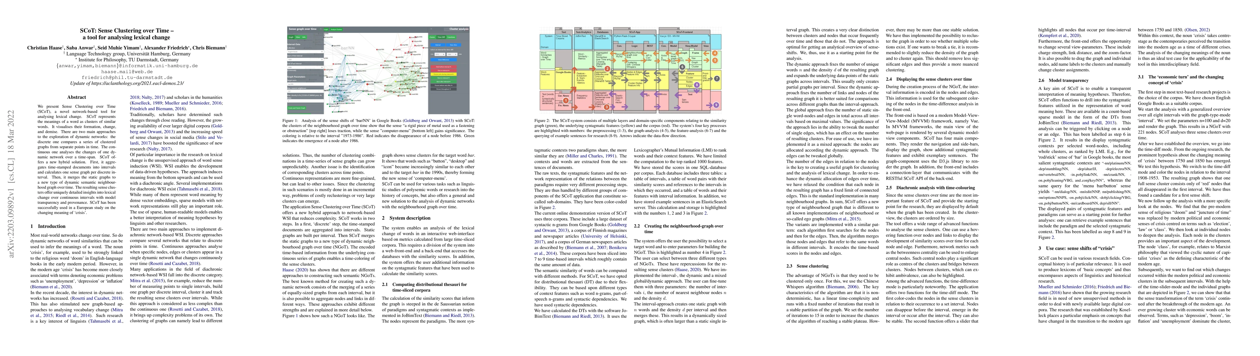 Thumbnail for SCoT: Sense Clustering over Time: a tool for the analysis of lexical
  change