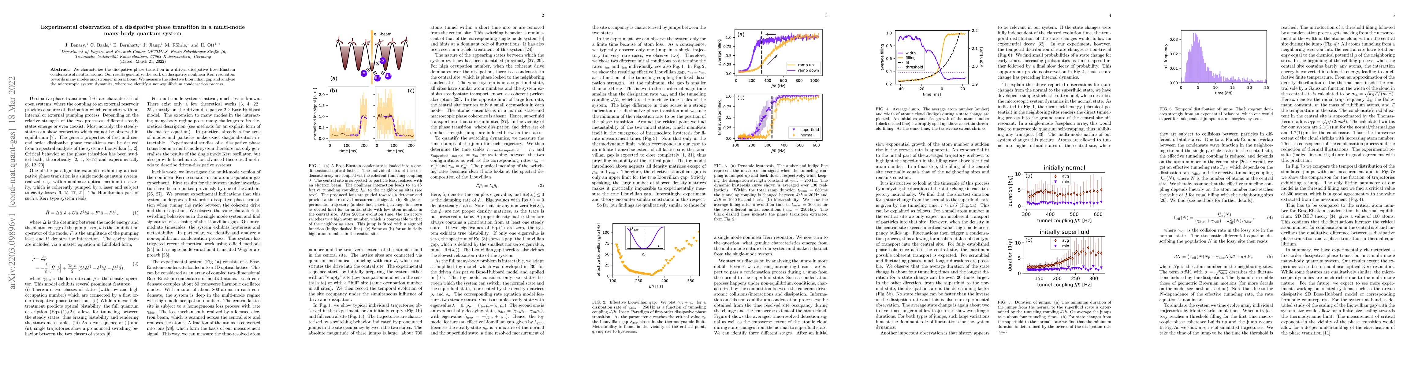Thumbnail for Experimental observation of a dissipative phase transition in a
  multi-mode many-body quantum system