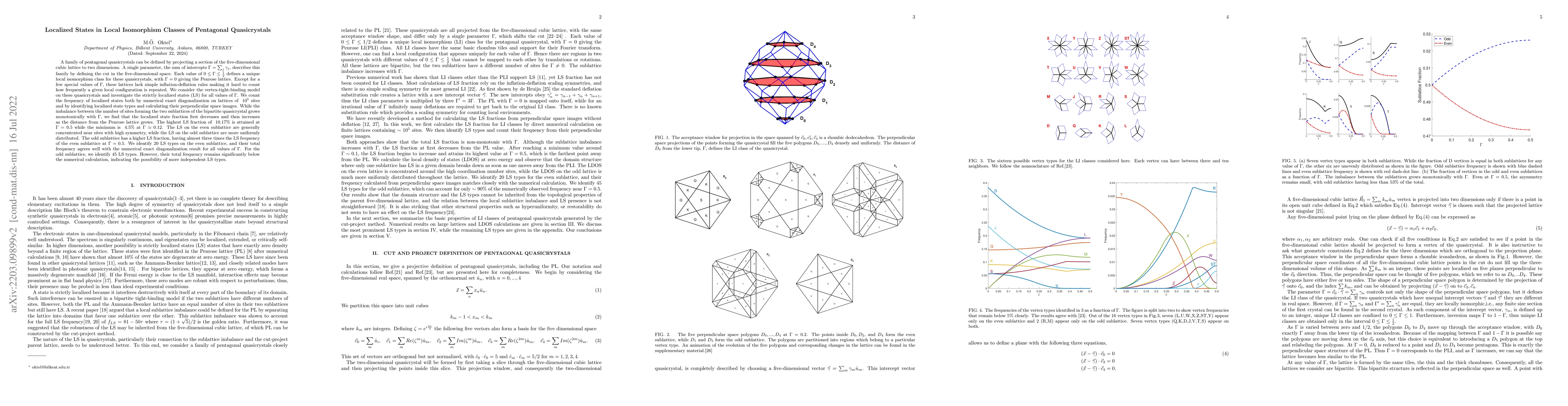 Thumbnail for Localized States in Local Isomorphism Classes of Pentagonal
  Quasicrystals
