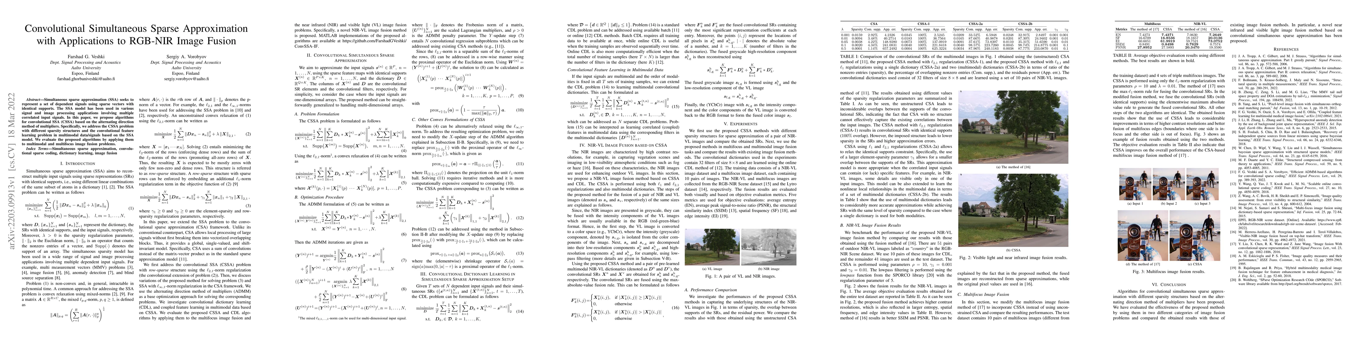Thumbnail for Convolutional Simultaneous Sparse Approximation with Applications to
  RGB-NIR Image Fusion