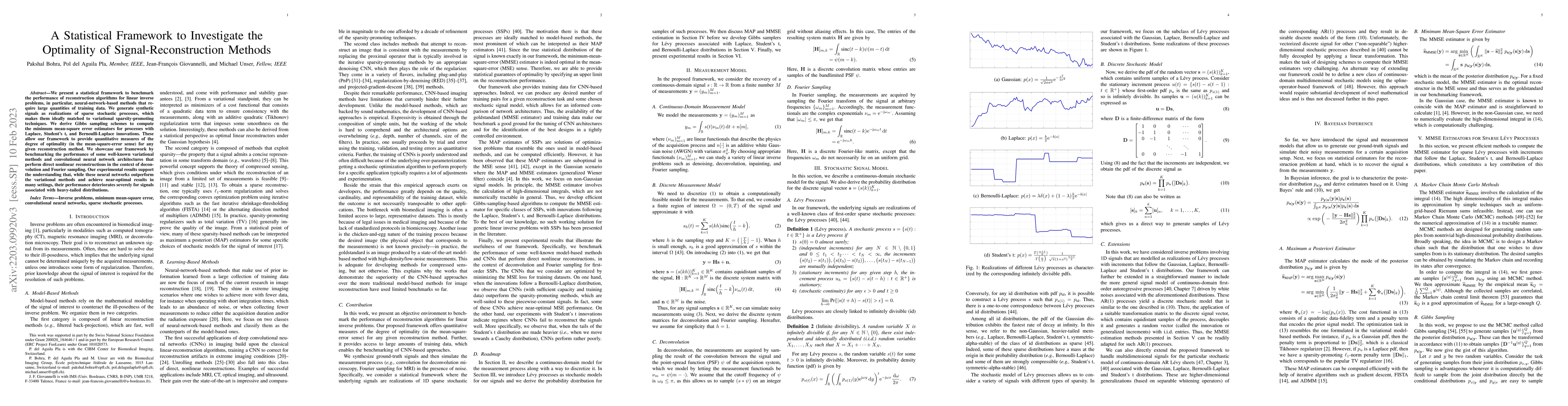 Thumbnail for A Statistical Framework to Investigate the Optimality of
  Signal-Reconstruction Methods