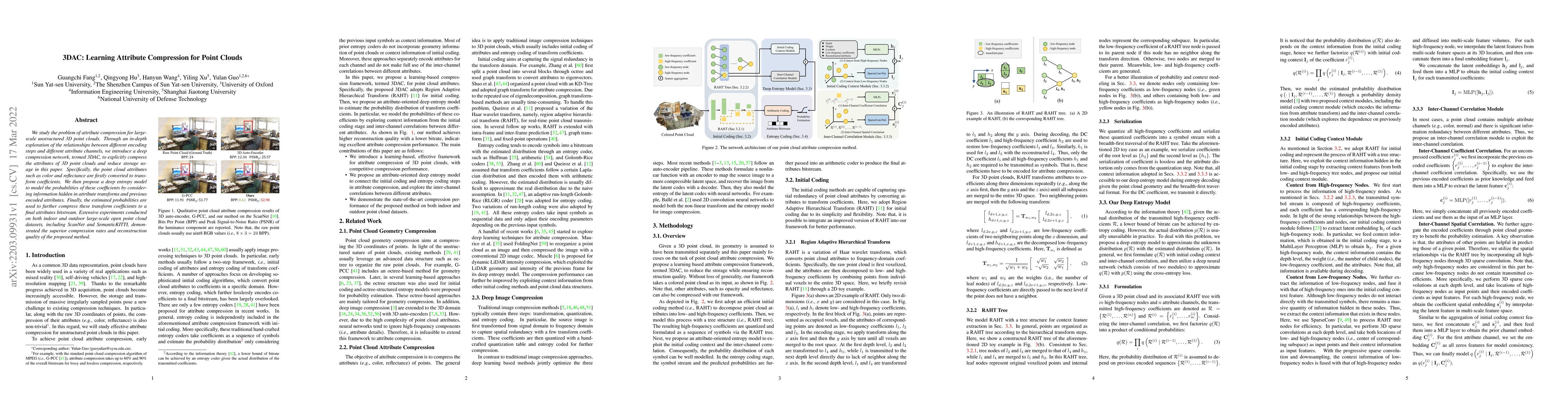 Thumbnail for 3DAC: Learning Attribute Compression for Point Clouds