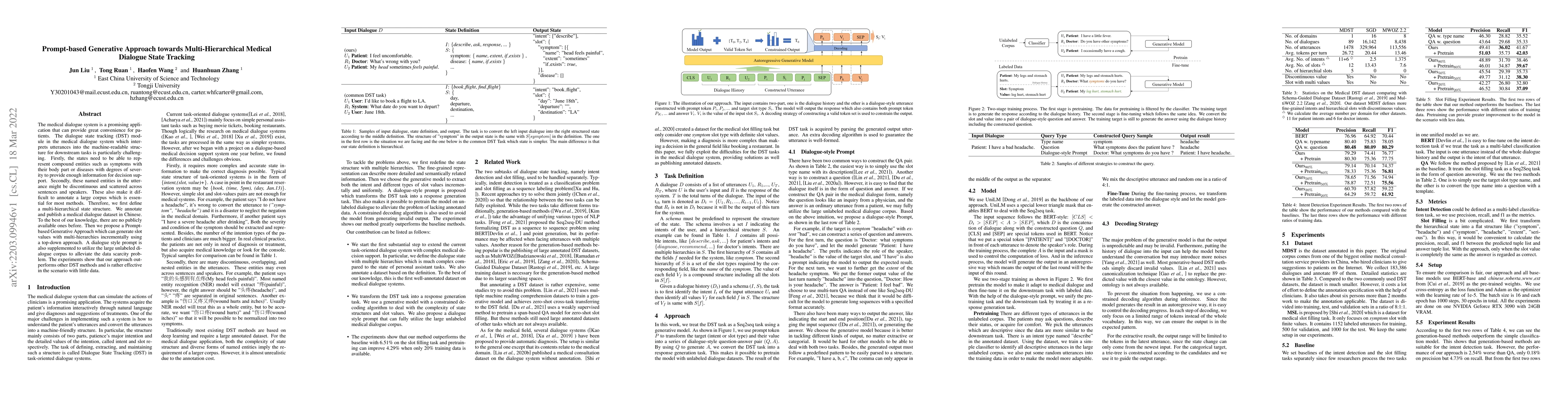 Thumbnail for Prompt-based Generative Approach towards Multi-Hierarchical Medical
  Dialogue State Tracking