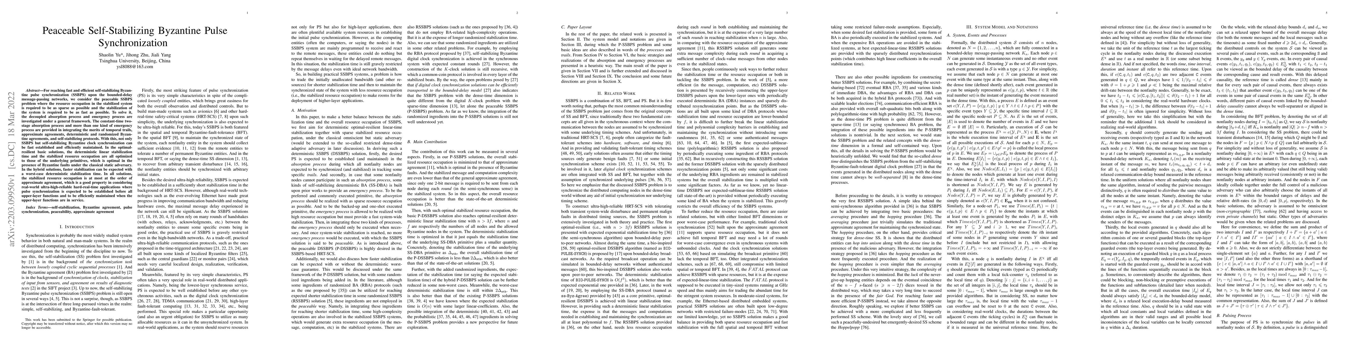 Thumbnail for Peaceable Self-Stabilizing Byzantine Pulse Synchronization
