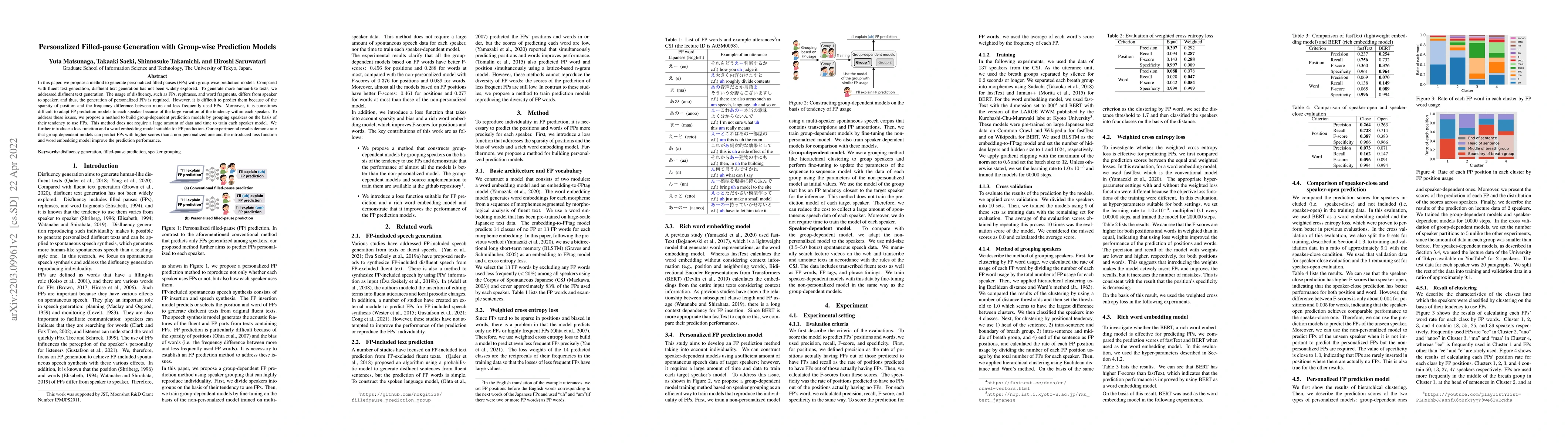 Thumbnail for Personalized Filled-pause Generation with Group-wise Prediction Models