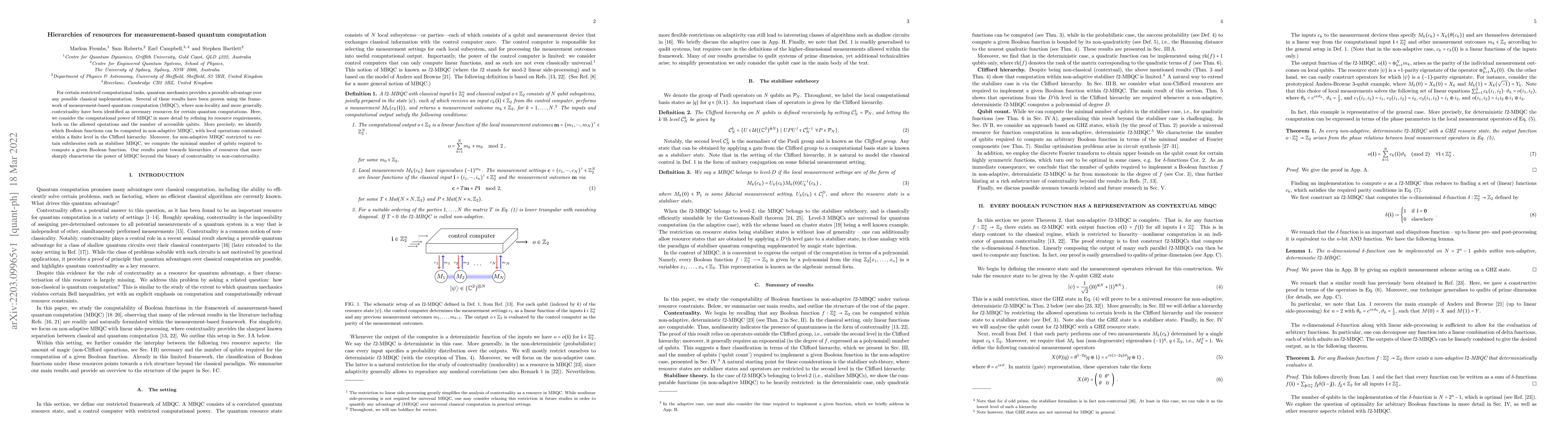 Thumbnail for Hierarchies of resources for measurement-based quantum computation