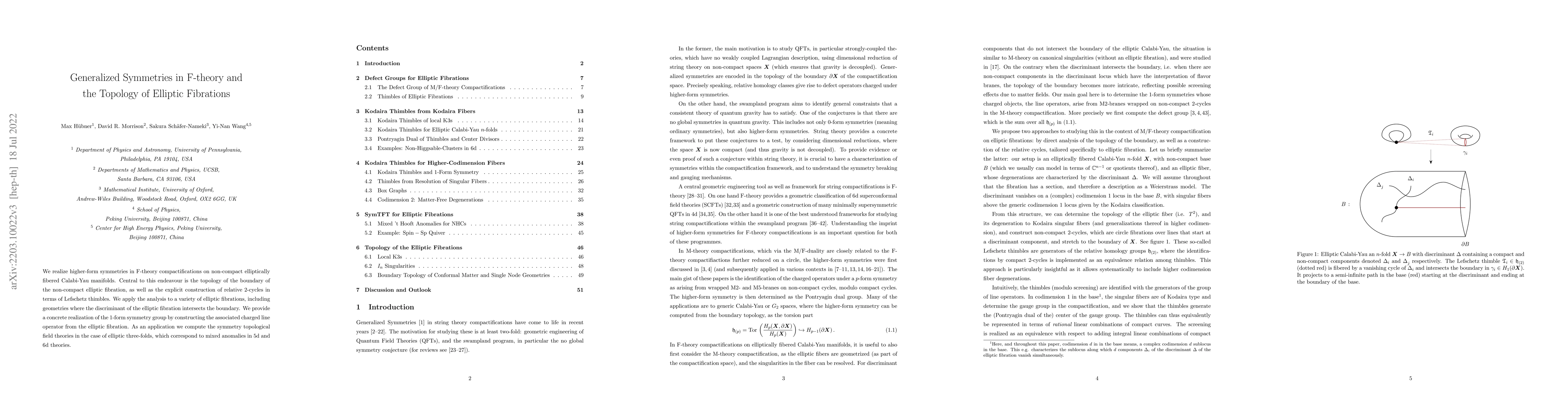 Thumbnail for Generalized Symmetries in F-theory and the Topology of Elliptic
  Fibrations