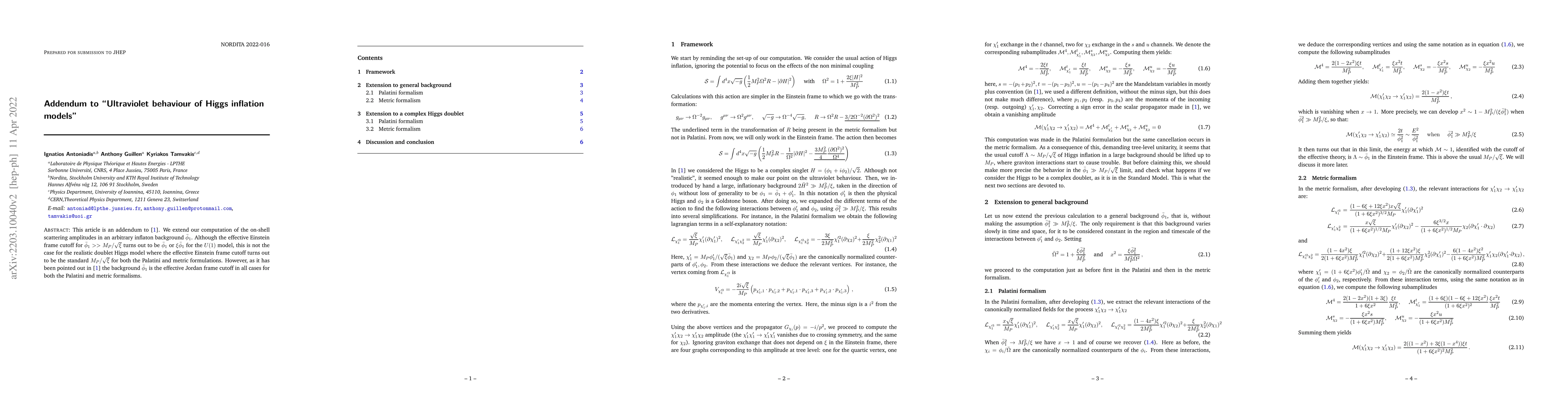Thumbnail for Addendum to "Ultraviolet behaviour of Higgs inflation models"