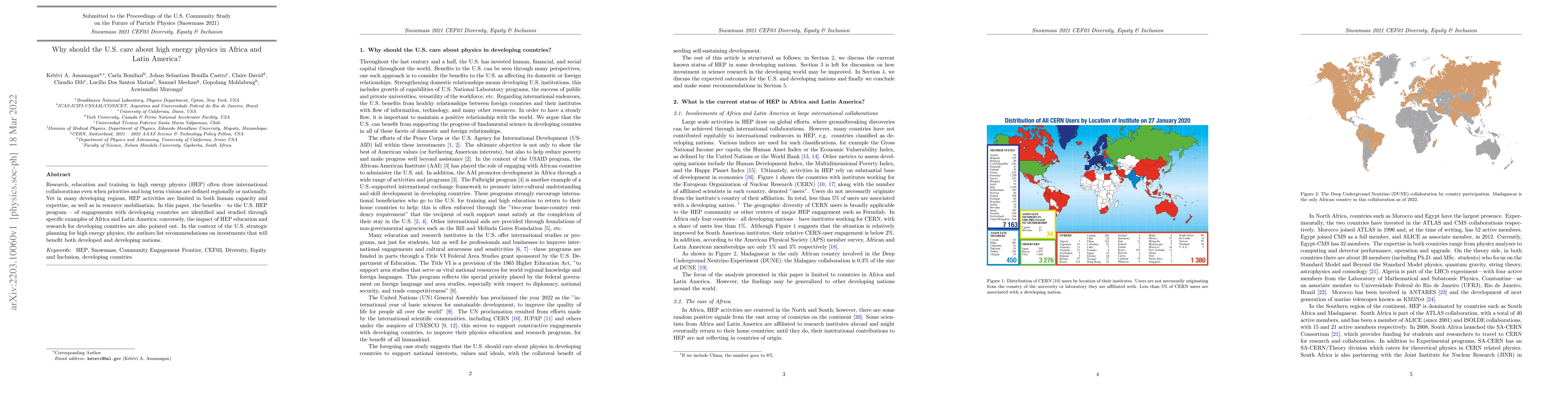 Thumbnail for Why should the U.S. care about high energy physics in Africa and Latin
  America?