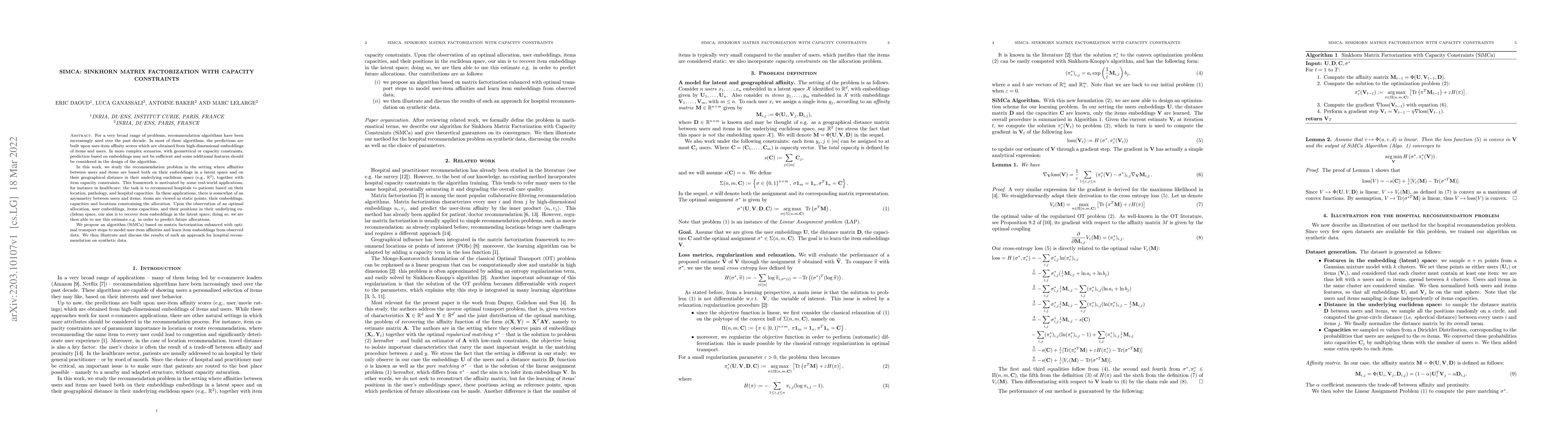 Thumbnail for SiMCa: Sinkhorn Matrix Factorization with Capacity Constraints