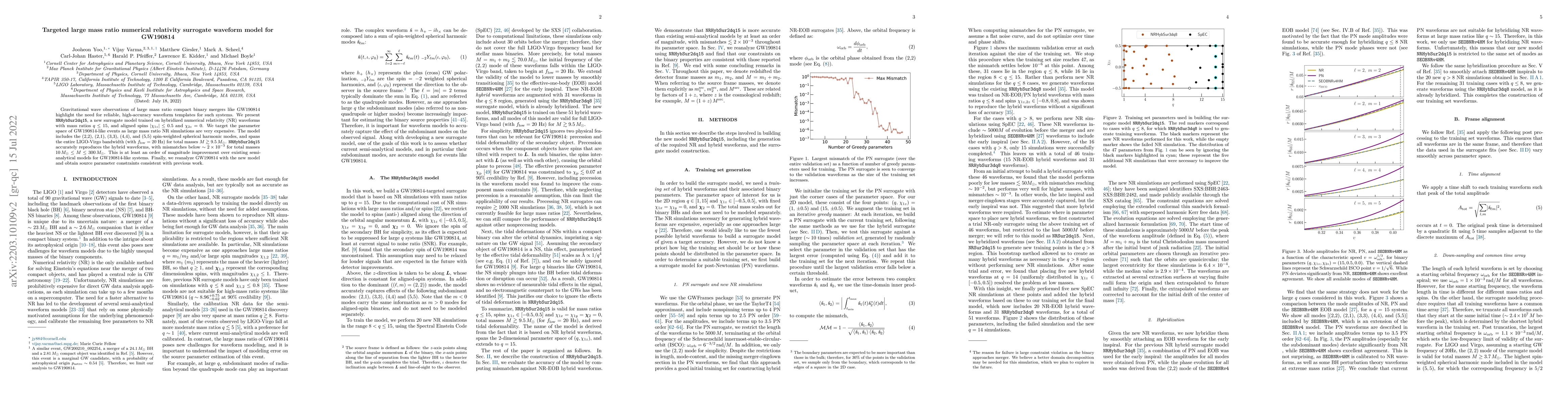 Thumbnail for Targeted large mass ratio numerical relativity surrogate waveform model
  for GW190814