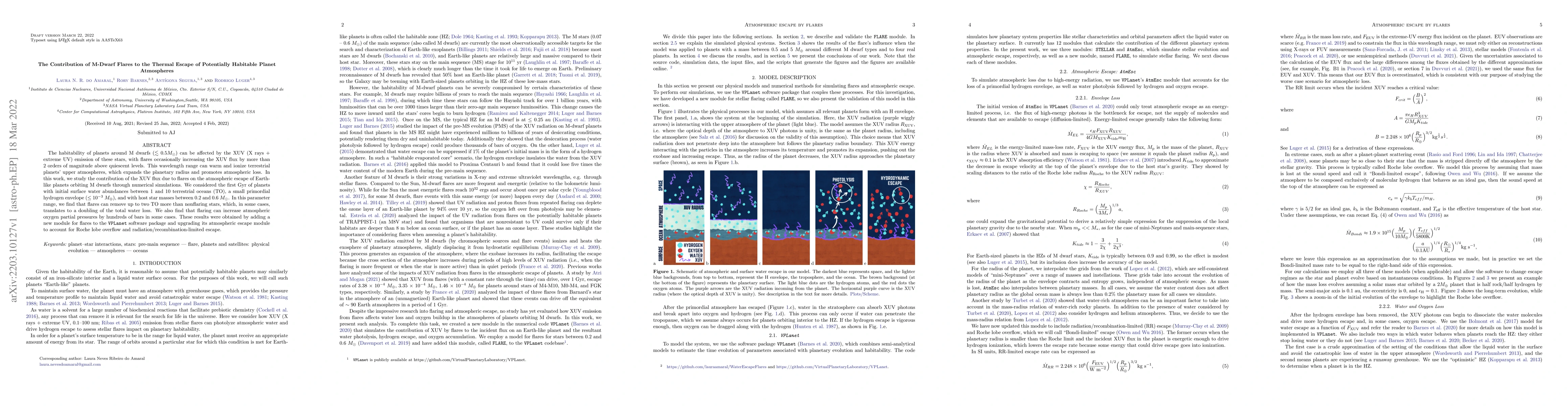 Thumbnail for The Contribution of M-Dwarf Flares to the Thermal Escape of Potentially
  Habitable Planet Atmospheres