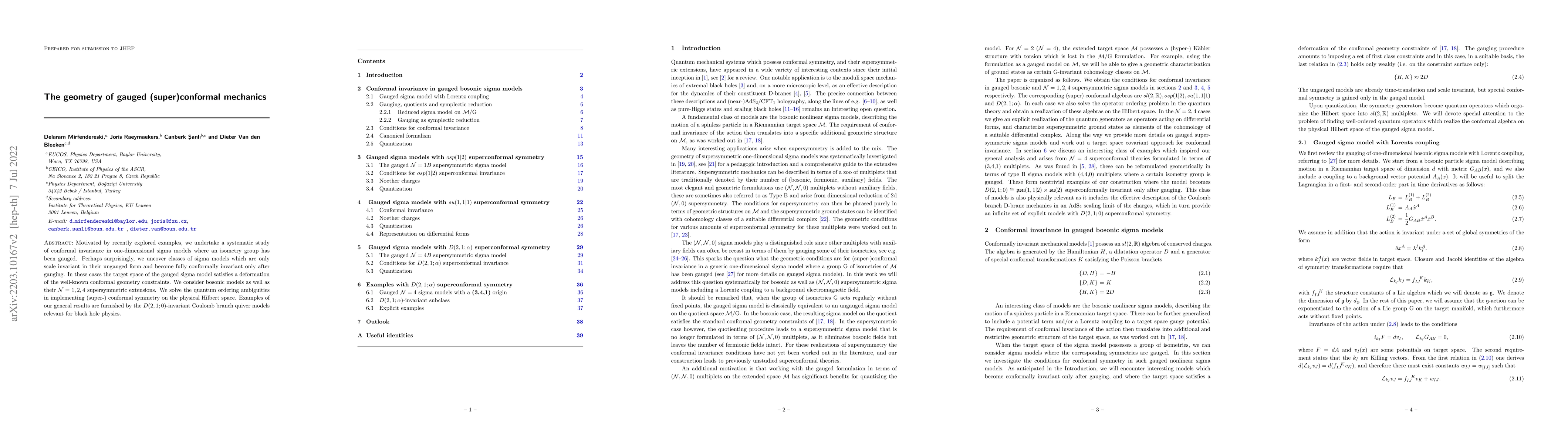 Thumbnail for The geometry of gauged (super)conformal mechanics