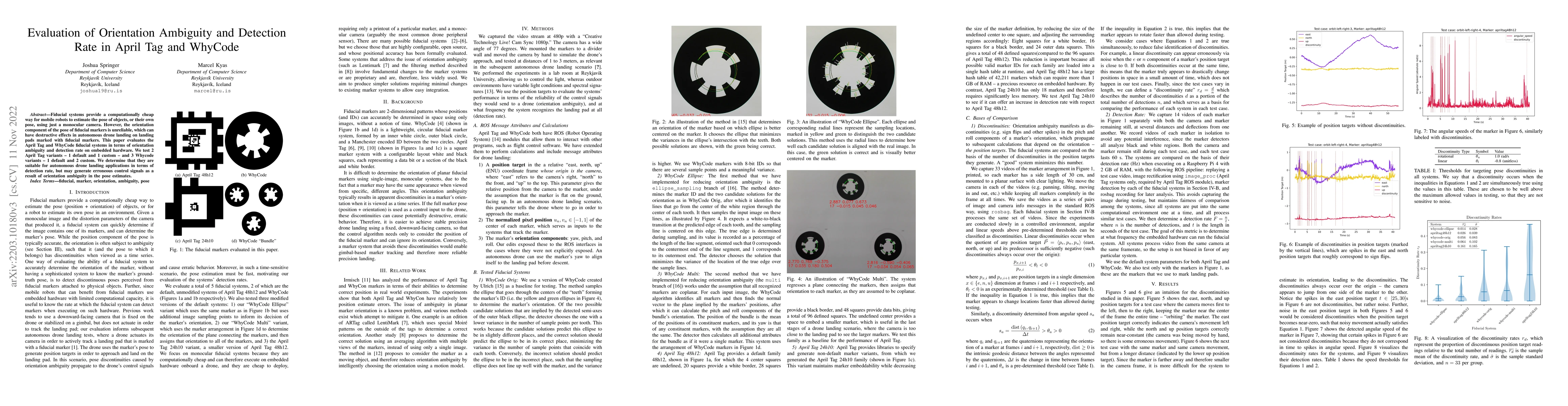Thumbnail for Evaluation of Orientation Ambiguity and Detection Rate in April Tag and
  WhyCode