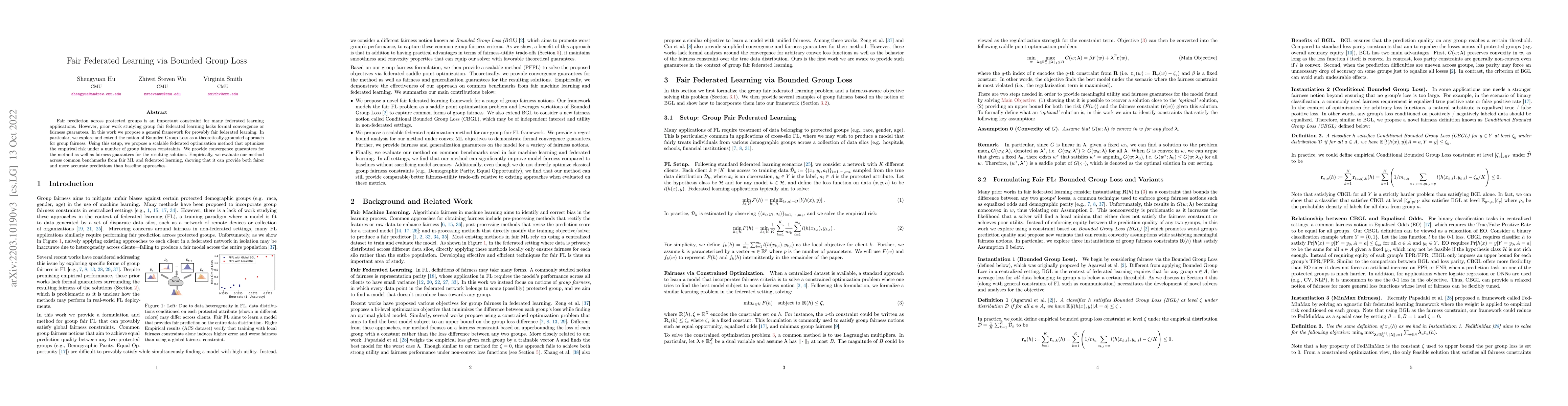 Thumbnail for Fair Federated Learning via Bounded Group Loss