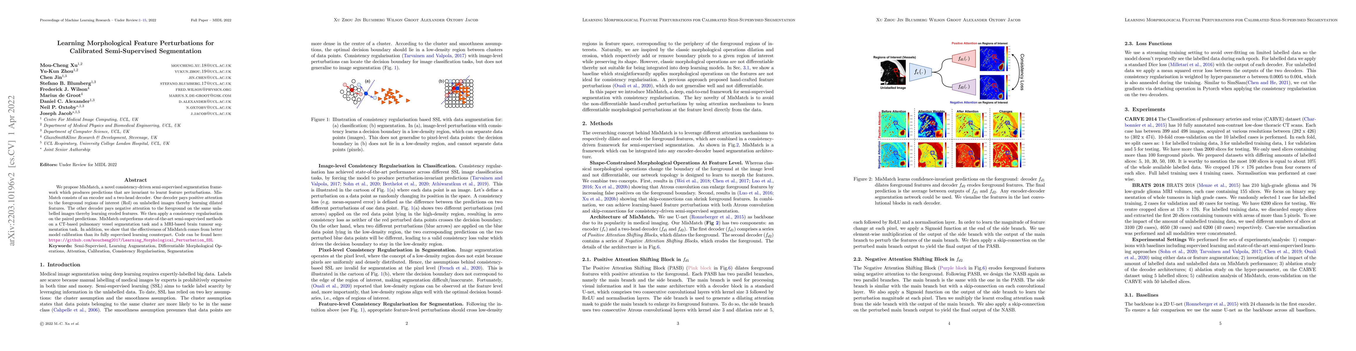 Thumbnail for Learning Morphological Feature Perturbations for Calibrated
  Semi-Supervised Segmentation
