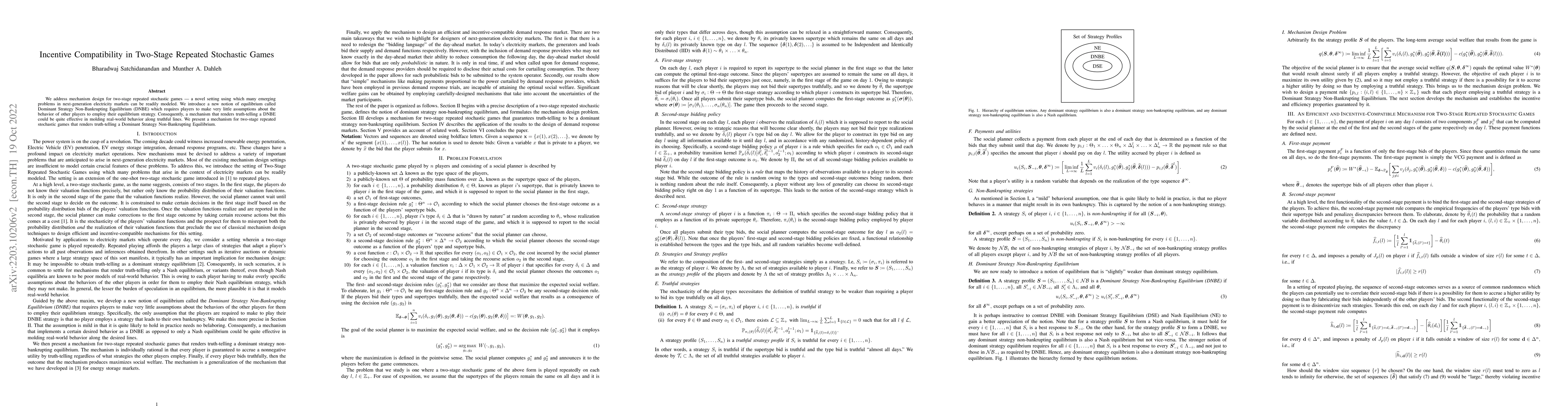 Thumbnail for Incentive Compatibility in Two-Stage Repeated Stochastic Games