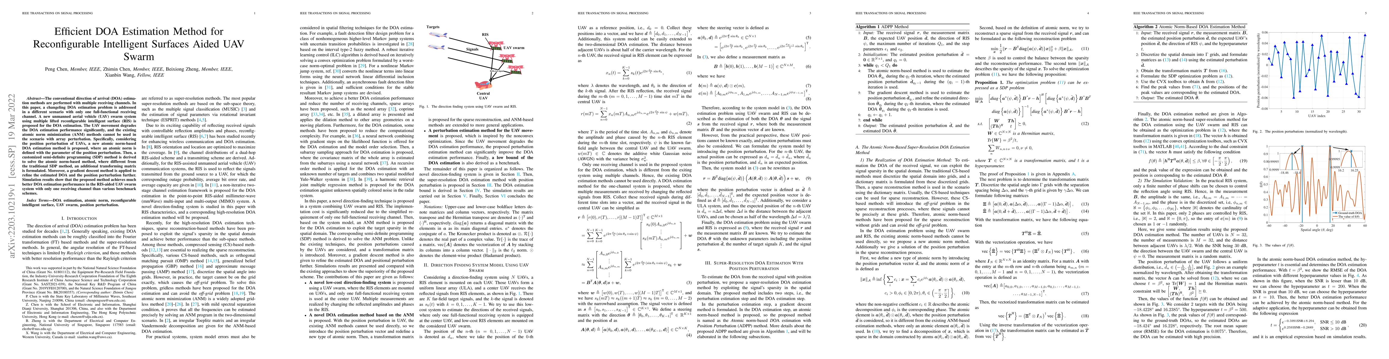 Thumbnail for Efficient DOA Estimation Method for Reconfigurable Intelligent Surfaces
  Aided UAV Swarm
