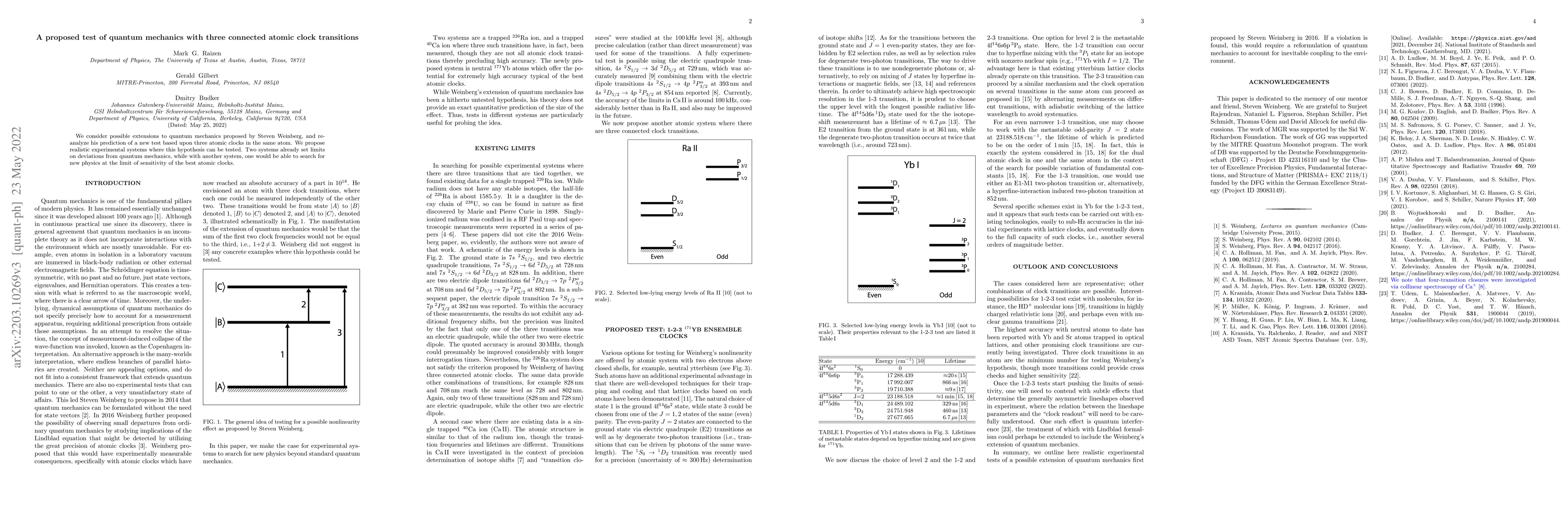 Thumbnail for A proposed test of quantum mechanics with three connected atomic clock
  transitions