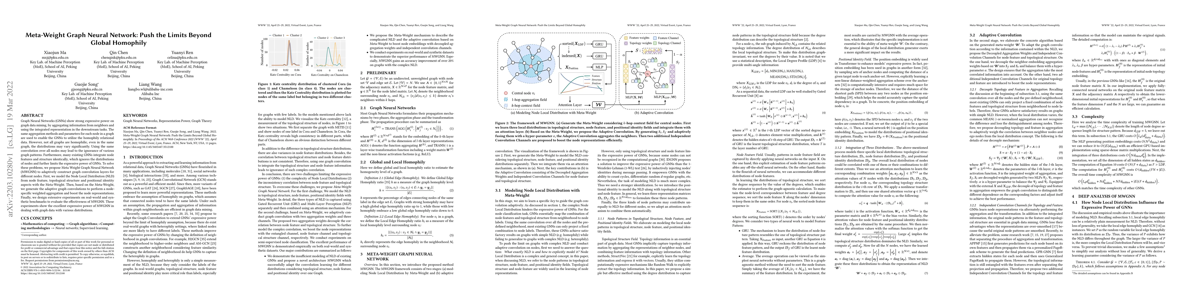 Thumbnail for Meta-Weight Graph Neural Network: Push the Limits Beyond Global
  Homophily