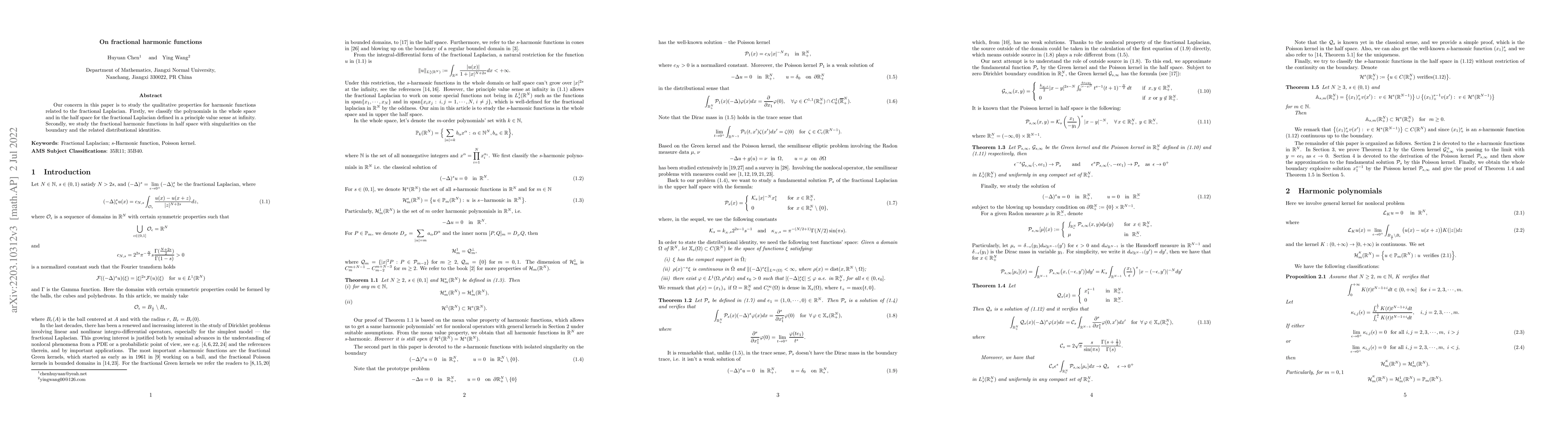 Thumbnail for On fractional harmonic functions