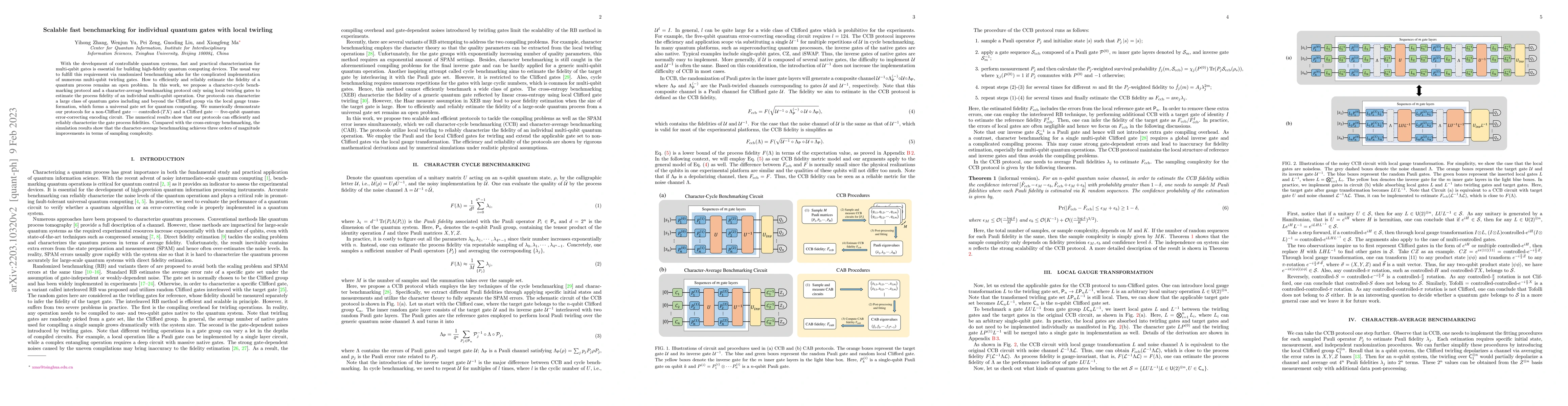 Thumbnail for Scalable fast benchmarking for individual quantum gates with local
  twirling