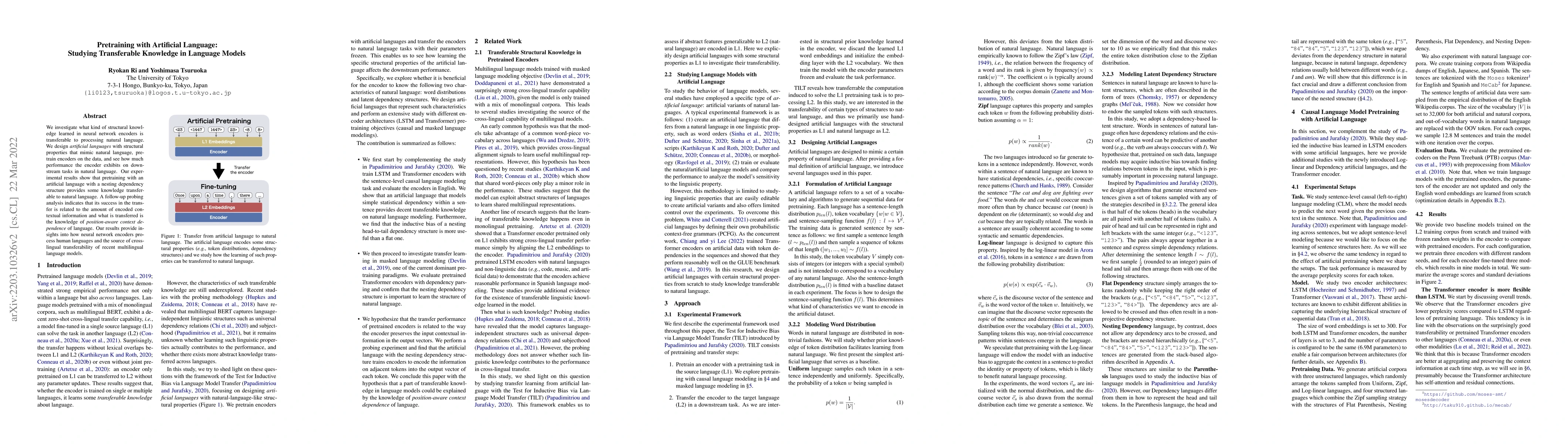 Thumbnail for Pretraining with Artificial Language: Studying Transferable Knowledge in
  Language Models