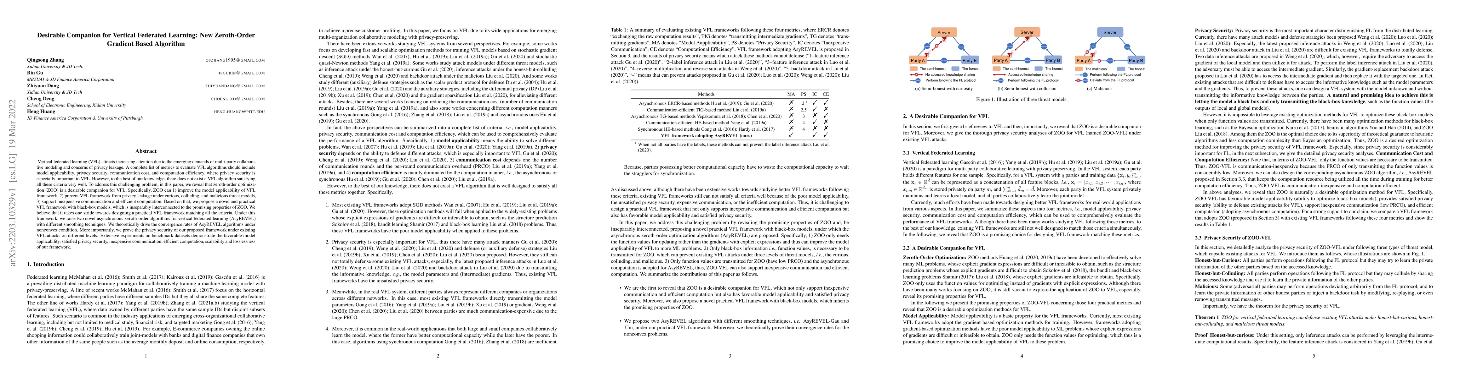 Thumbnail for Desirable Companion for Vertical Federated Learning: New Zeroth-Order
  Gradient Based Algorithm
