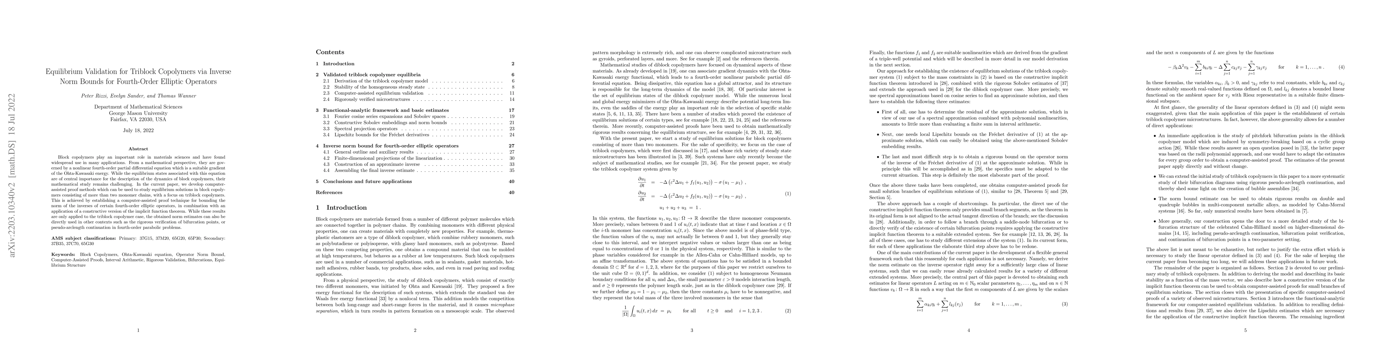 Thumbnail for Equilibrium Validation for Triblock Copolymers via Inverse Norm Bounds
  for Fourth-Order Elliptic Operators