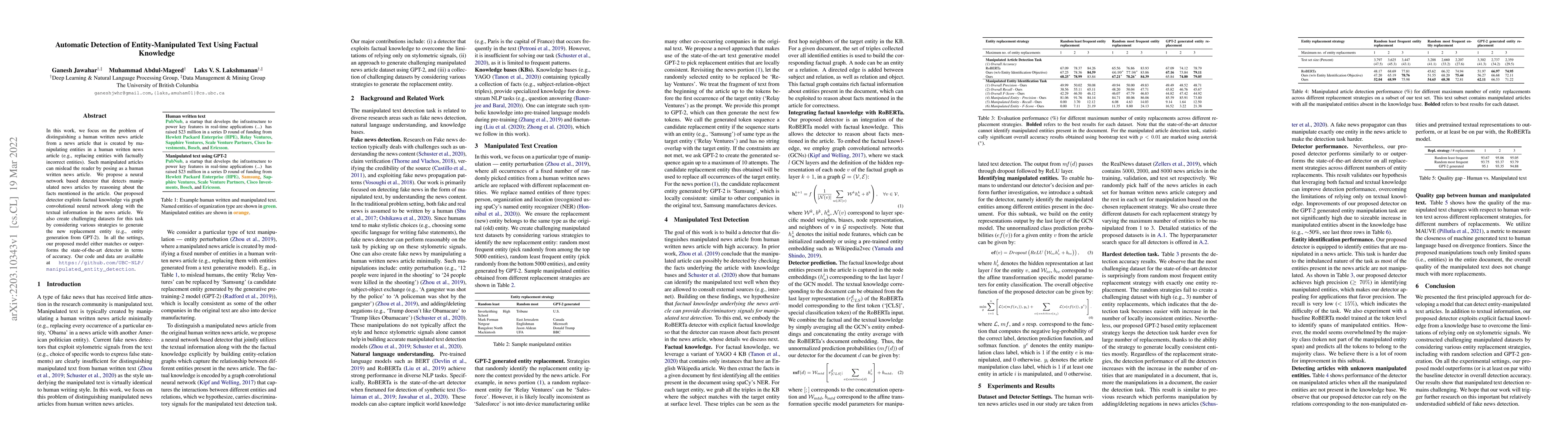 Thumbnail for Automatic Detection of Entity-Manipulated Text using Factual Knowledge