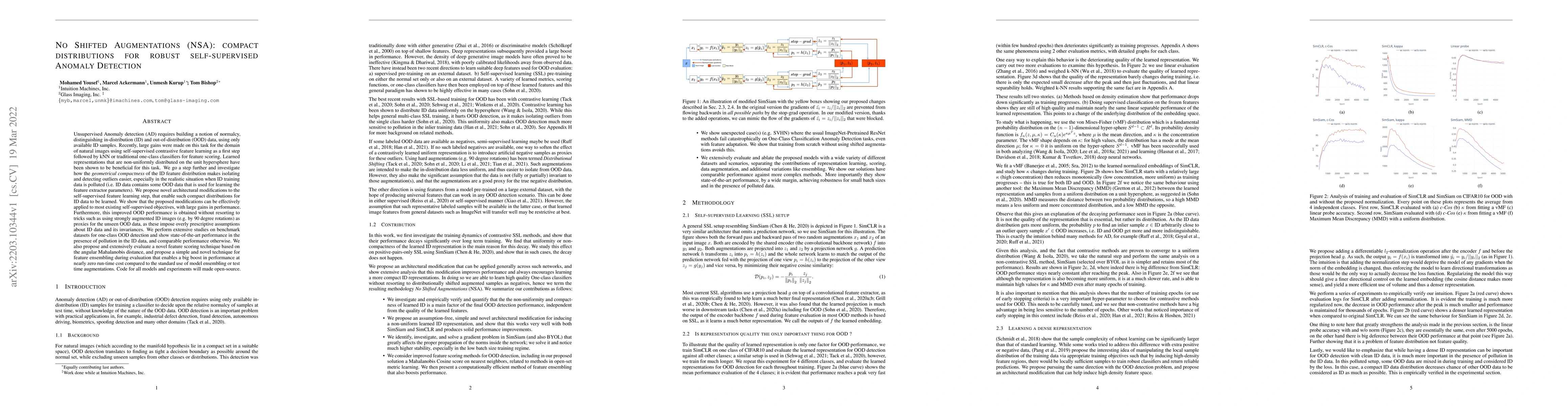 Thumbnail for No Shifted Augmentations (NSA): compact distributions for robust
  self-supervised Anomaly Detection