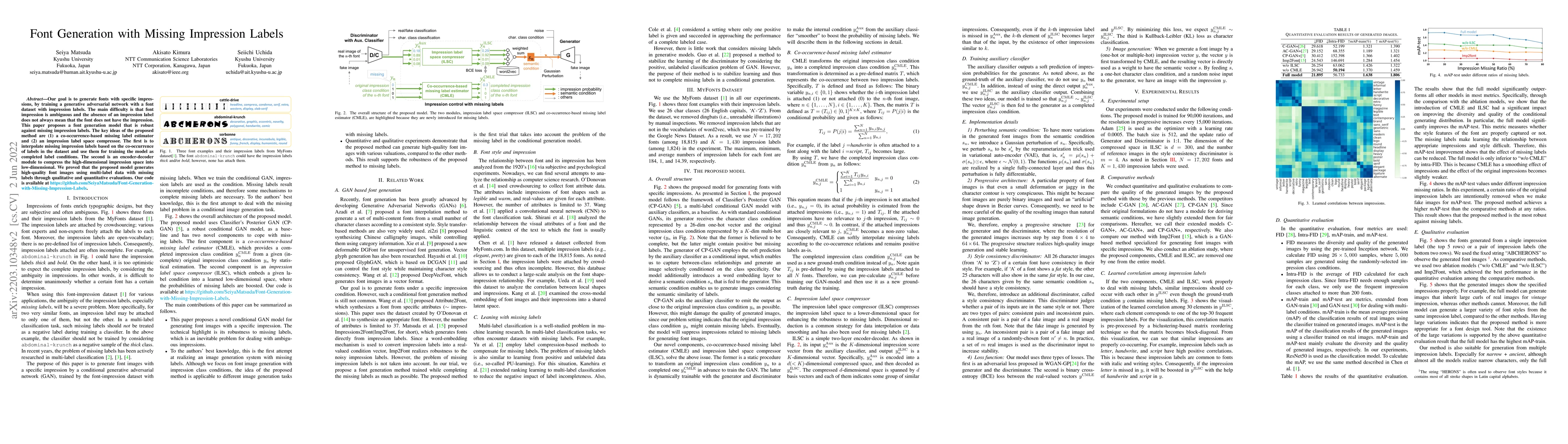 Thumbnail for Font Generation with Missing Impression Labels