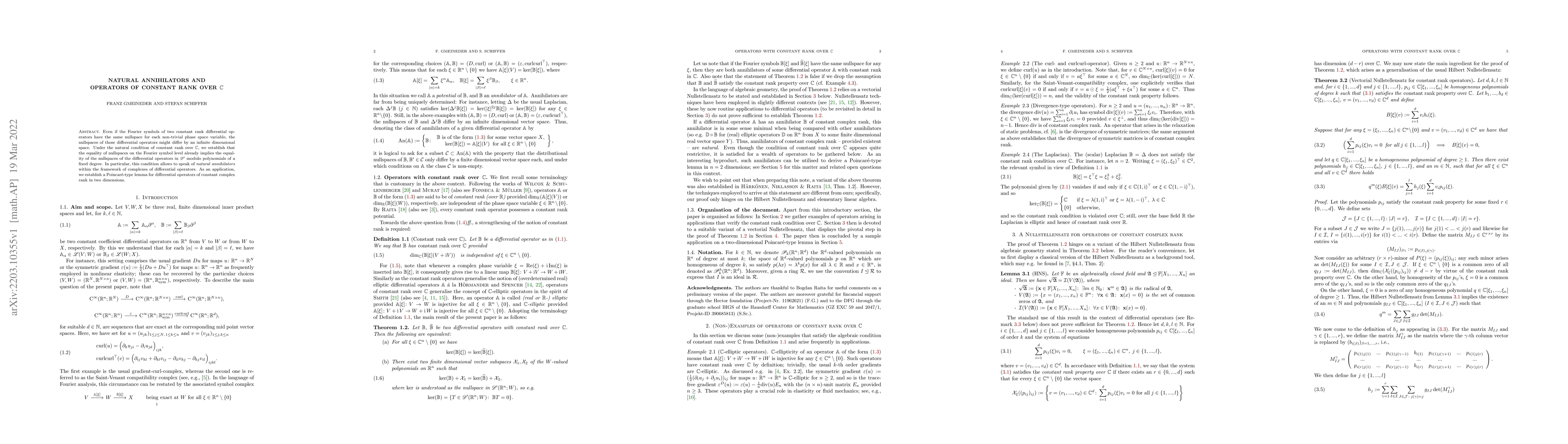 Thumbnail for Natural annihilators and operators of constant rank over $\mathbb{C}$