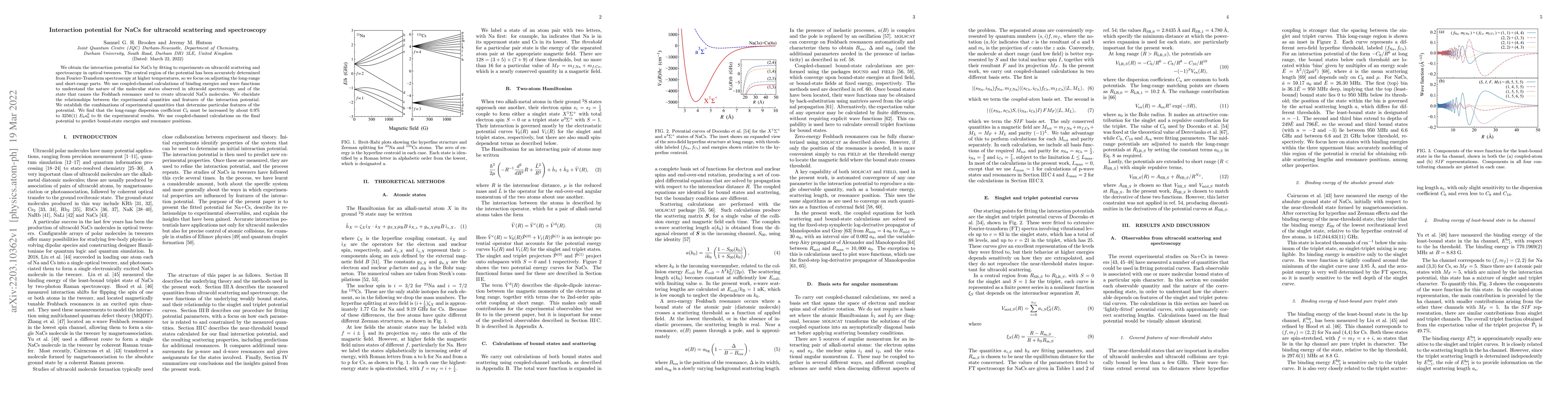Thumbnail for Interaction potential for NaCs for ultracold scattering and spectroscopy