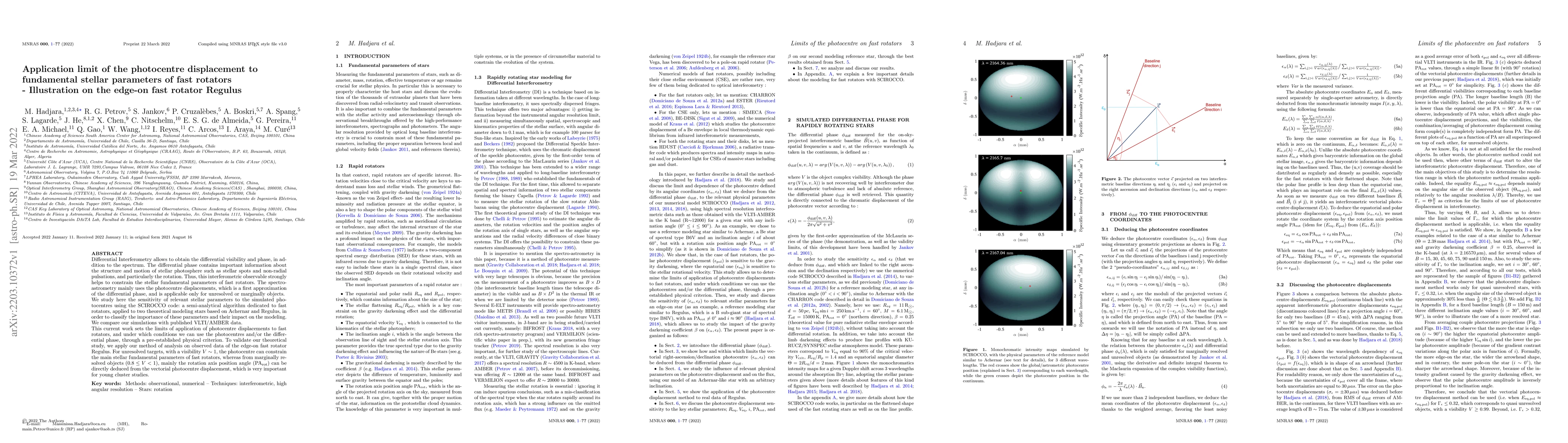 Thumbnail for Application limit of the photocentre displacement to fundamental stellar
  parameters of fast rotators -- Illustration on the edge-on fast rotator
  Regulus