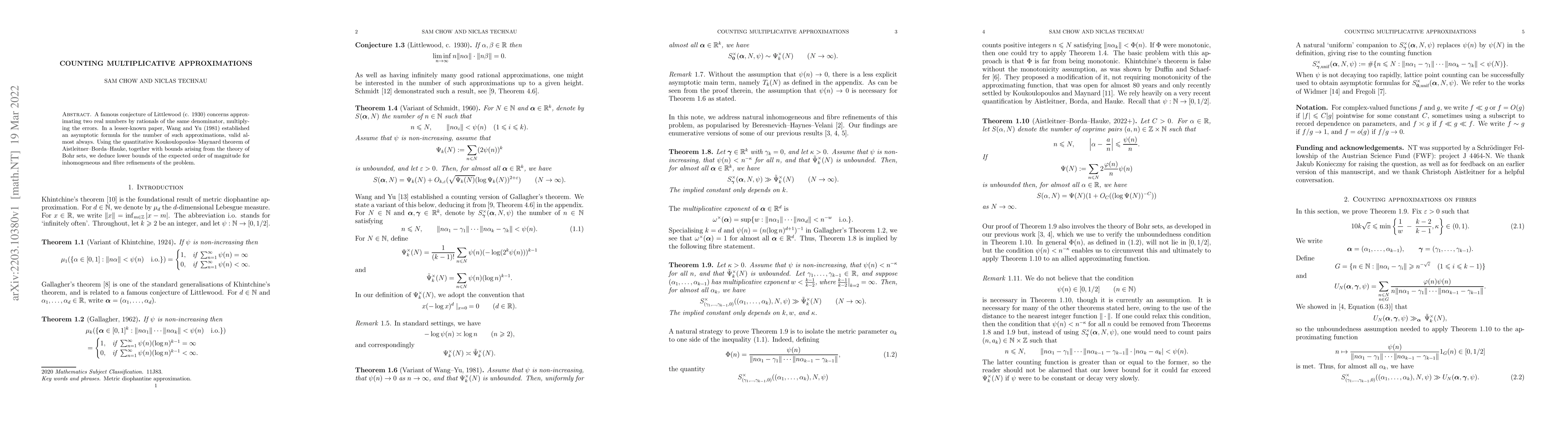 Thumbnail for Counting multiplicative approximations