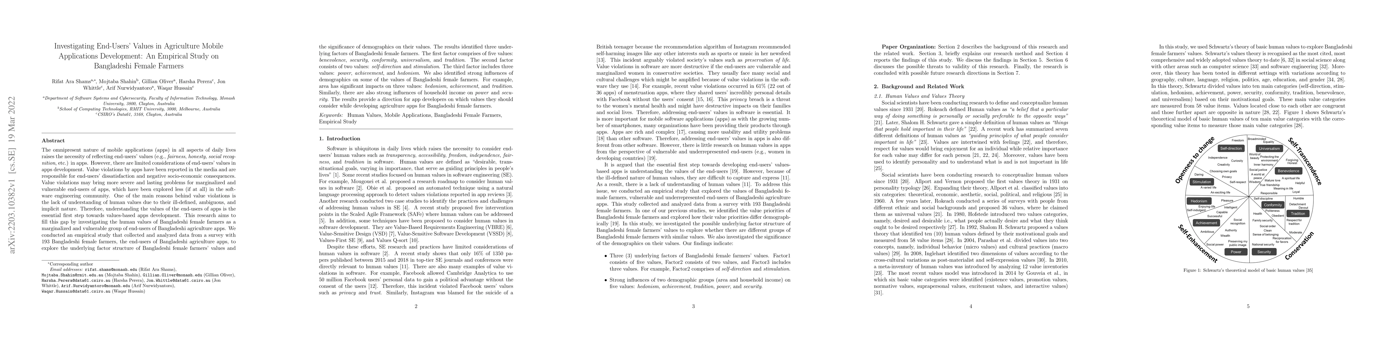 Thumbnail for Investigating End-Users' Values in Agriculture Mobile Applications
  Development: An Empirical Study on Bangladeshi Female Farmers