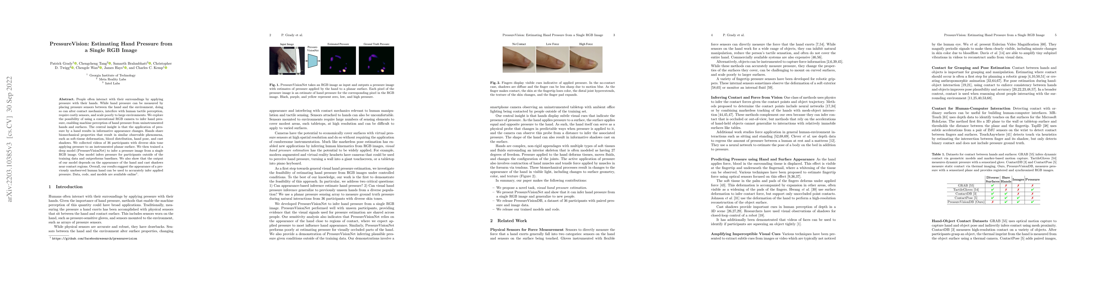 Thumbnail for PressureVision: Estimating Hand Pressure from a Single RGB Image