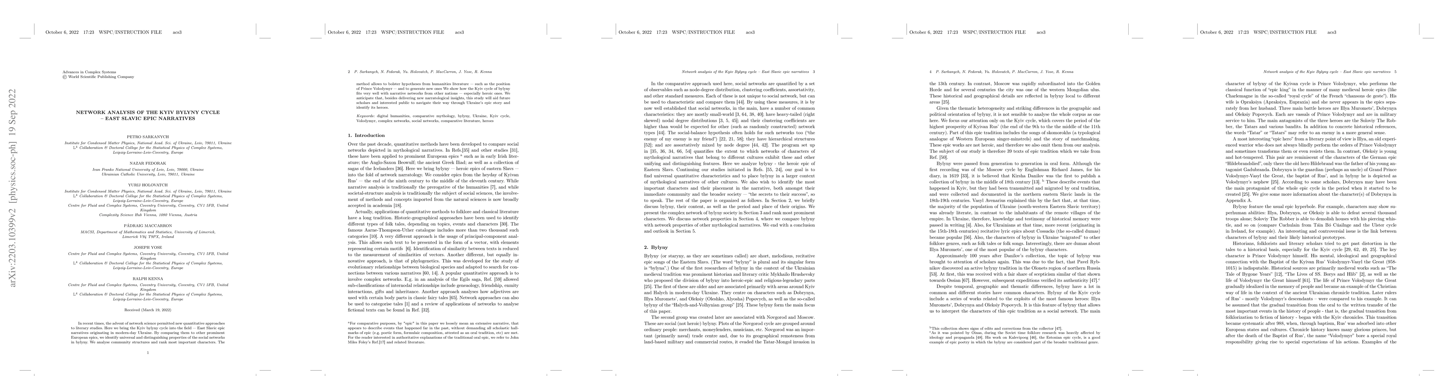 Thumbnail for Network analysis of the Kyiv bylyny cycle -- east Slavic epic narratives