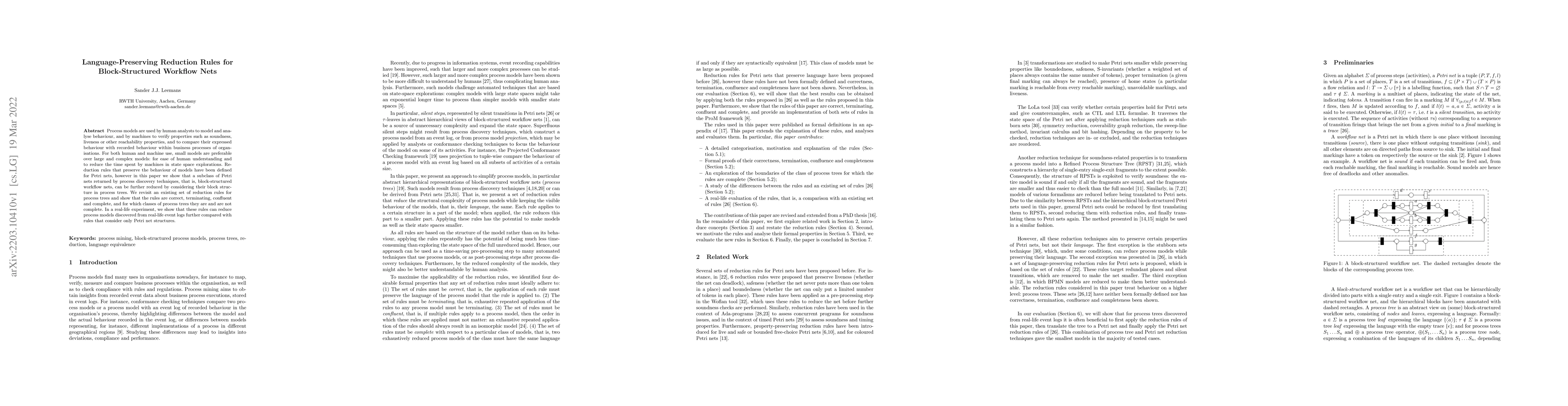 Thumbnail for Language-Preserving Reduction Rules for Block-Structured Workflow Nets