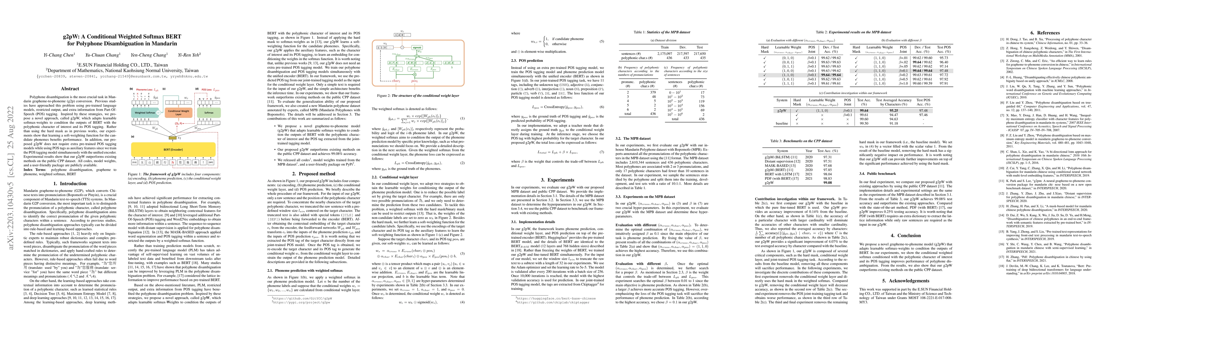 Thumbnail for g2pW: A Conditional Weighted Softmax BERT for Polyphone Disambiguation
  in Mandarin
