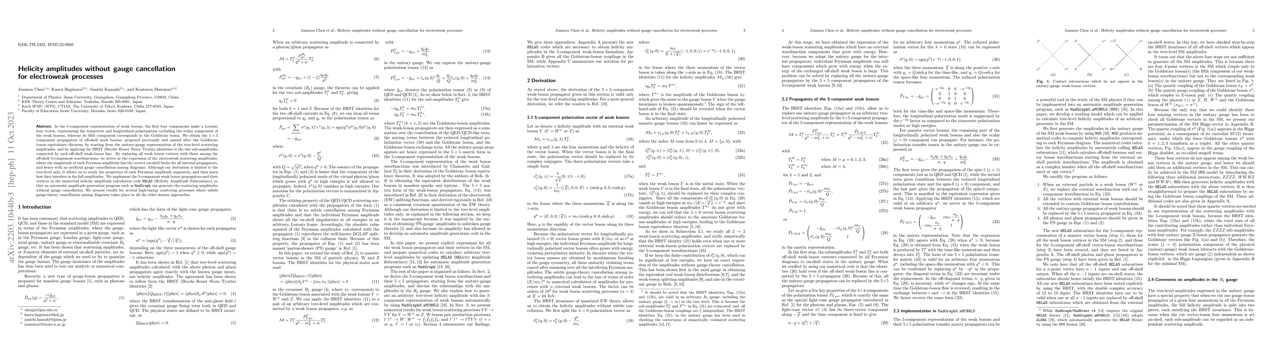 Thumbnail for Helicity amplitudes without gauge cancellation for electroweak processes