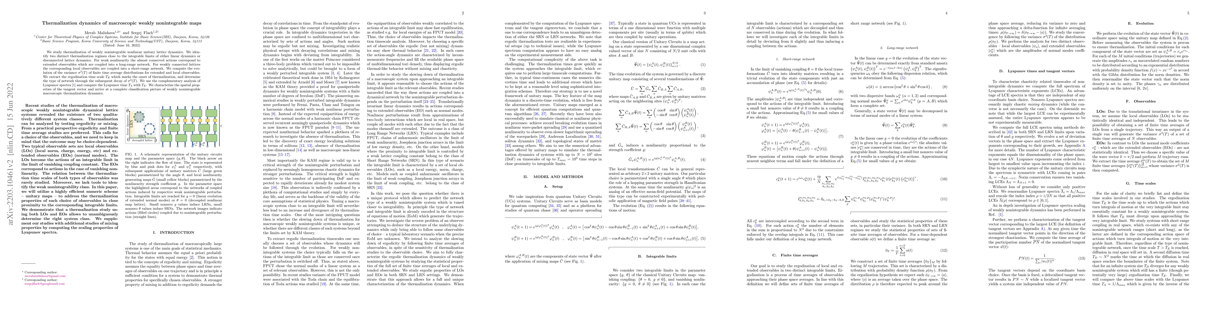 Thumbnail for Thermalization dynamics of macroscopic weakly nonintegrable maps