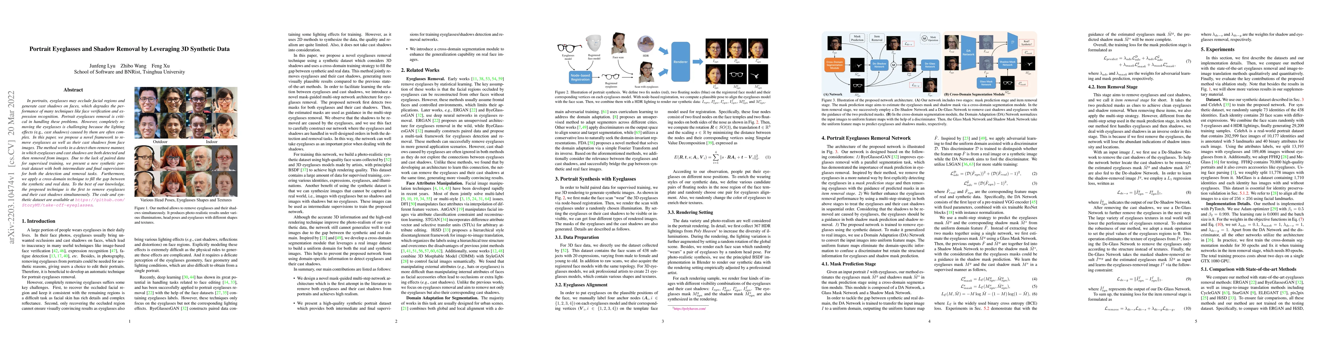 Thumbnail for Portrait Eyeglasses and Shadow Removal by Leveraging 3D Synthetic Data