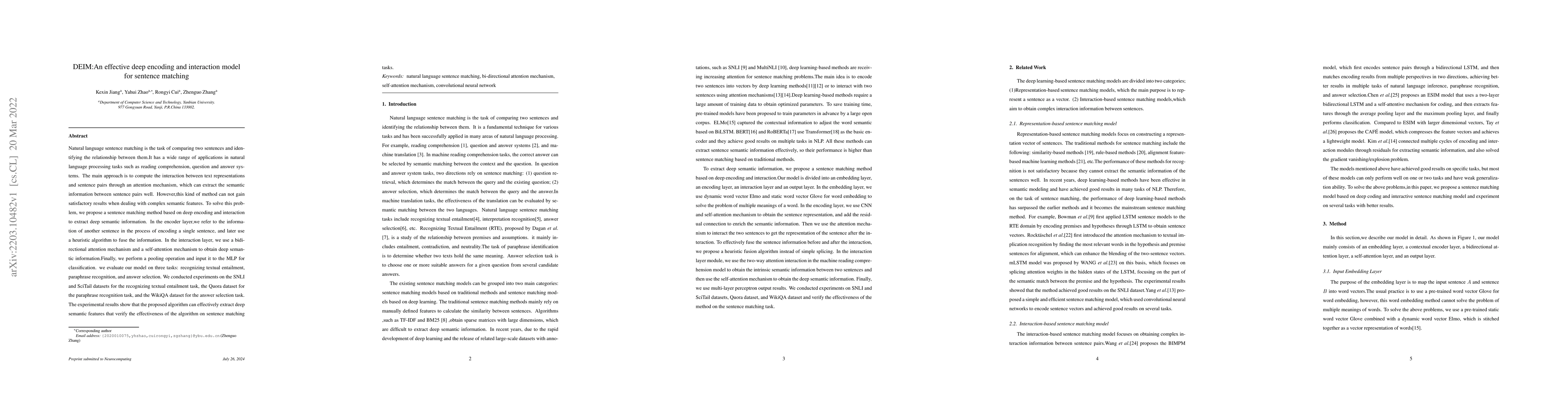 Thumbnail for DEIM: An effective deep encoding and interaction model for sentence
  matching