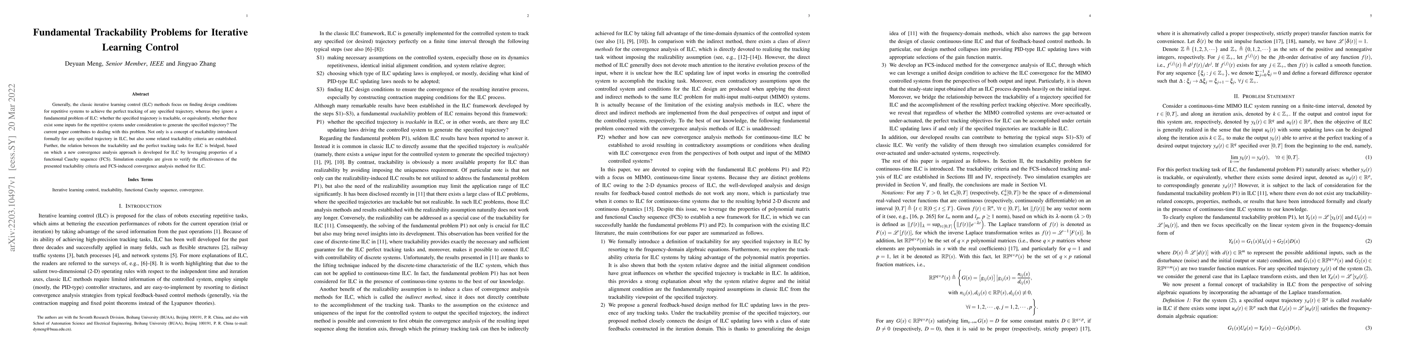 Thumbnail for Fundamental Trackability Problems for Iterative Learning Control
